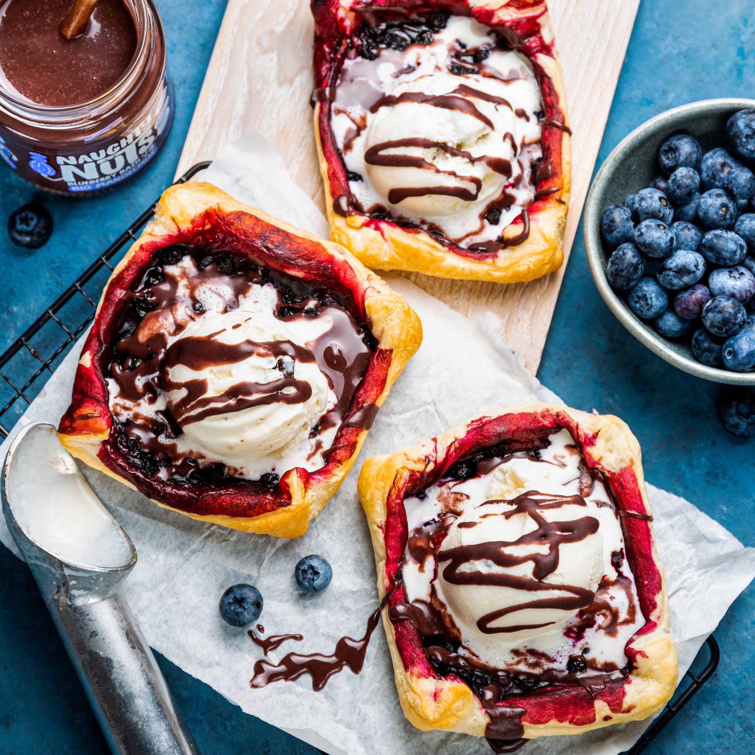 Veganer Blueberry Blätterteig