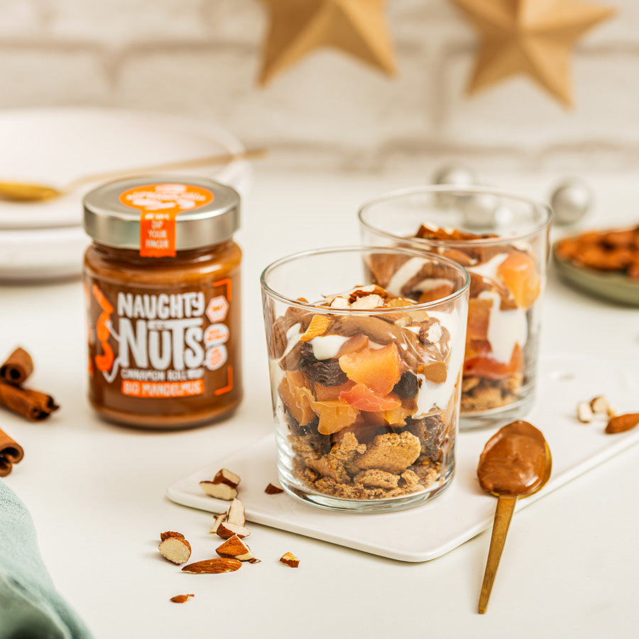 Winterliches Bratapfel Dessert mit Mandelmus Smooth