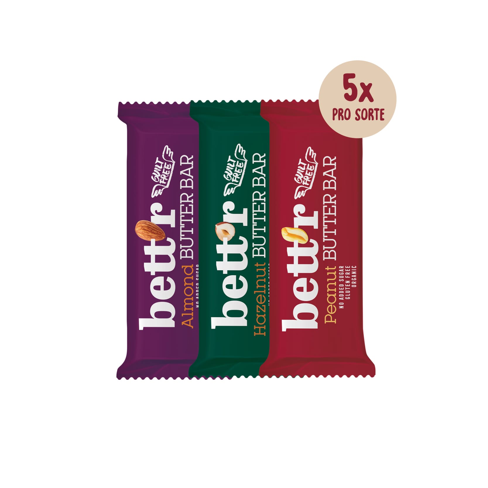 Bett'r Nussmus Riegel Probierpaket Bio Nussmus-Riegel Mixed Box (15 Riegel)