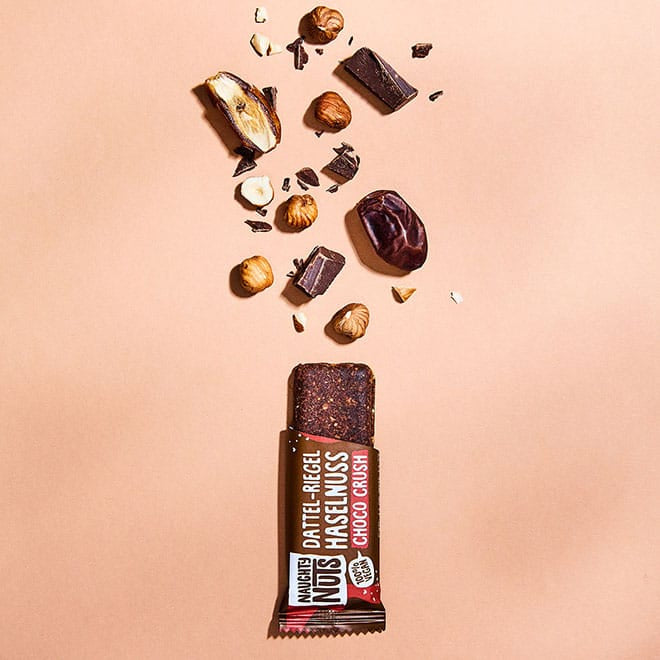 Naughty Nuts Nussmus Riegel Bio Dattel-Riegel Haselnuss Choco Crush