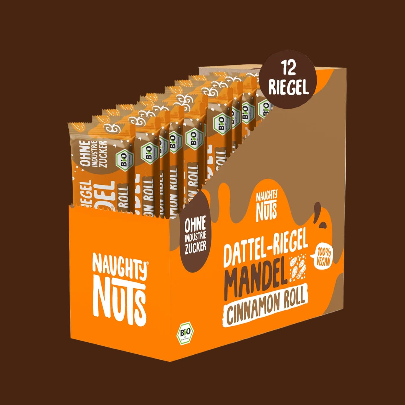 Naughty Nuts Nussmus Riegel Bio Dattel-Riegel Mandel Cinnamon Roll