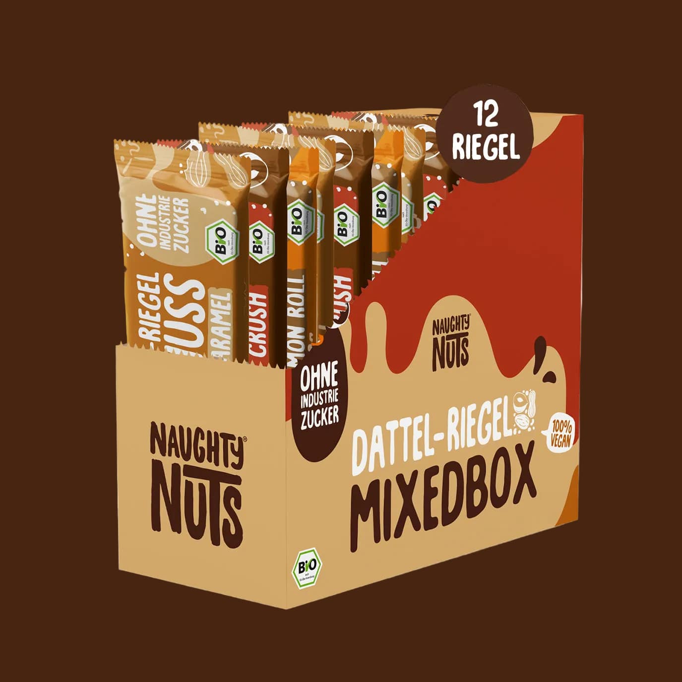 Naughty Nuts Nussmus Riegel Bio Nussmus-Dattel-Riegel Mixed Box