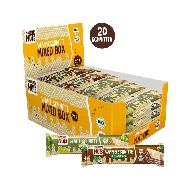 Bio Waffelschnitte Mixed Box (Nuss-Nougat &amp; Pistazie)